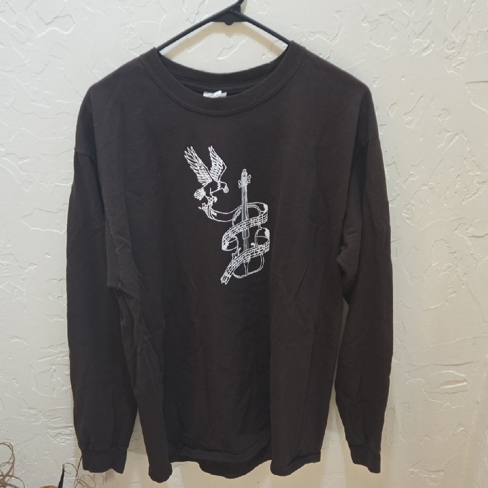 3/$10 Brown Graphic Long Sleeve Shirt